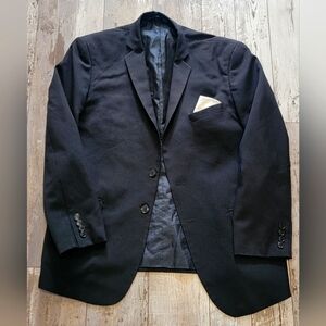 42S Men's Victorio Couture Blazer Black Slim Fit 2 Button Polyester Sport Coat